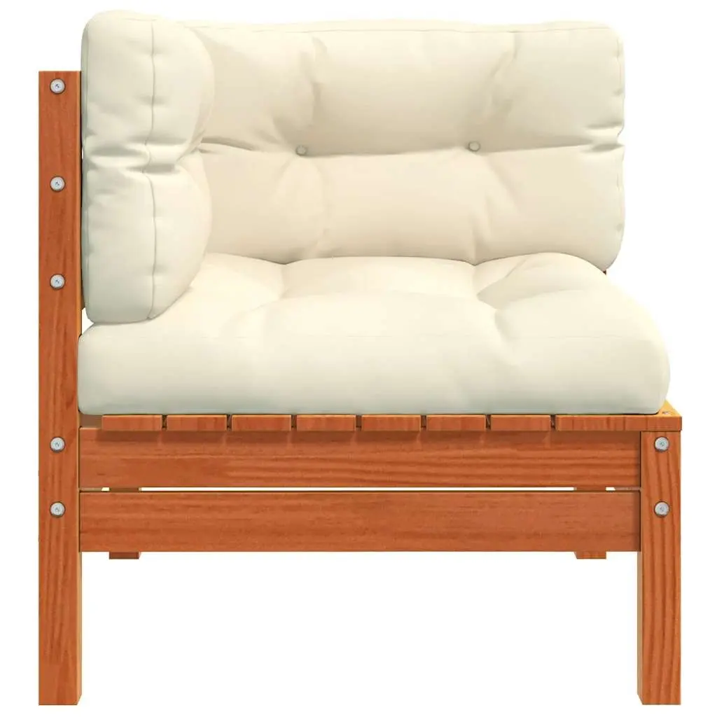 Outdoor Sectional Sofa Corner Unit 2pcs Garden Patio Furniture Brown Solid Wood
