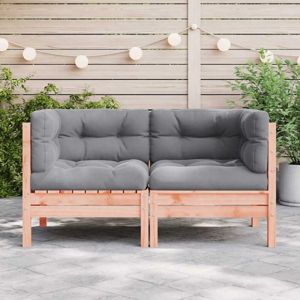 Outdoor Sectional Sofa Corner Unit Solid Wood 2 Pieces