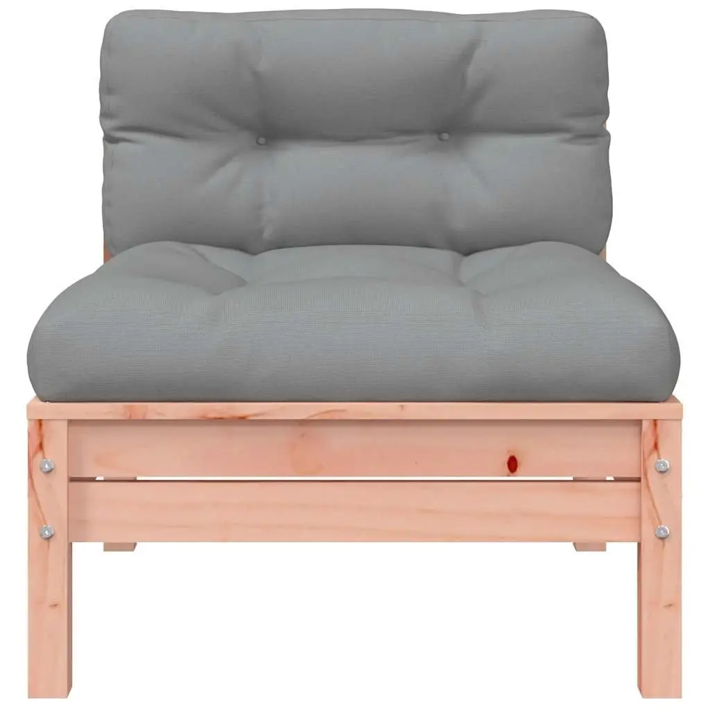 Wooden Outdoor Sectional Sofa Armless with Cushions Garden Patio Seating Unit