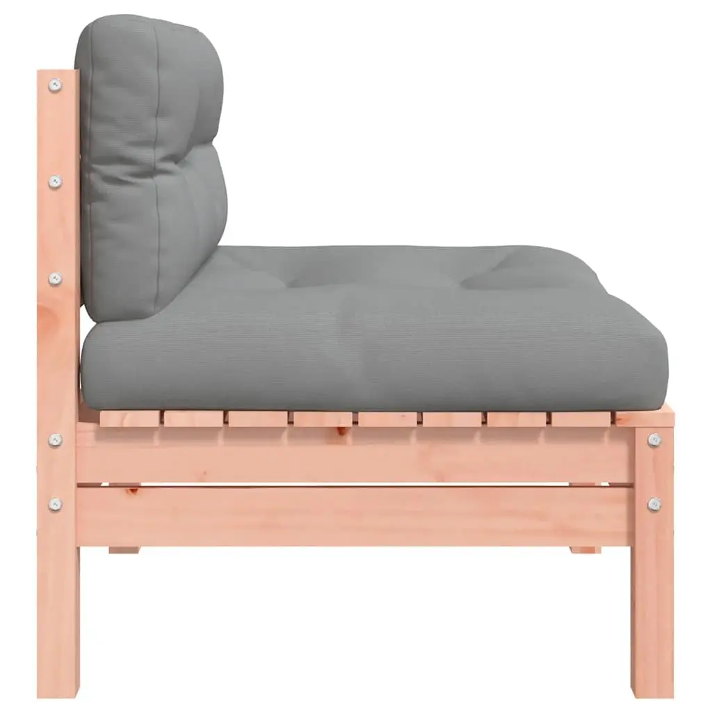 Wooden Outdoor Sectional Sofa Armless with Cushions Garden Patio Seating Unit