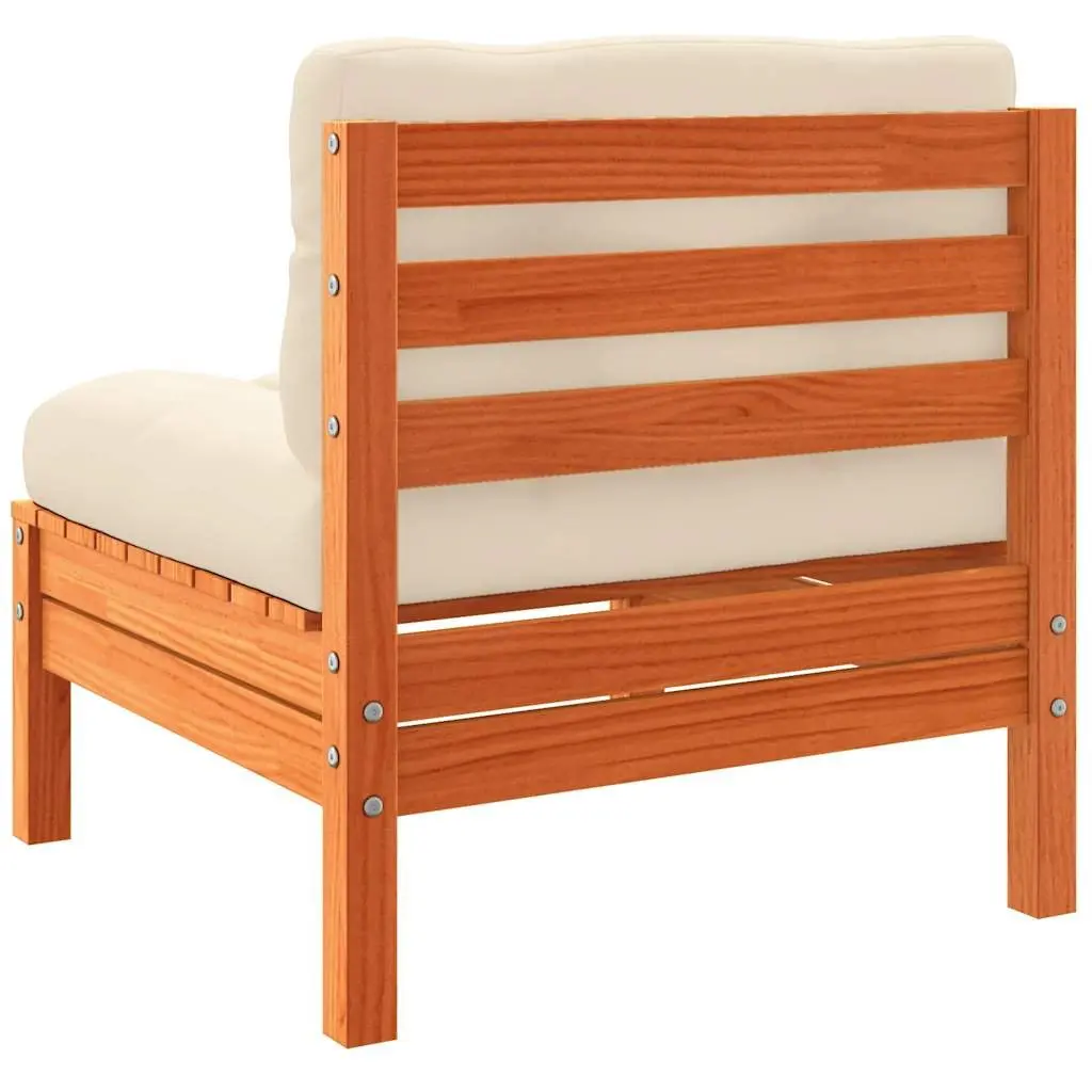 Outdoor Sectional Sofa Unit Armless Modular Seating 2 Pieces Brown