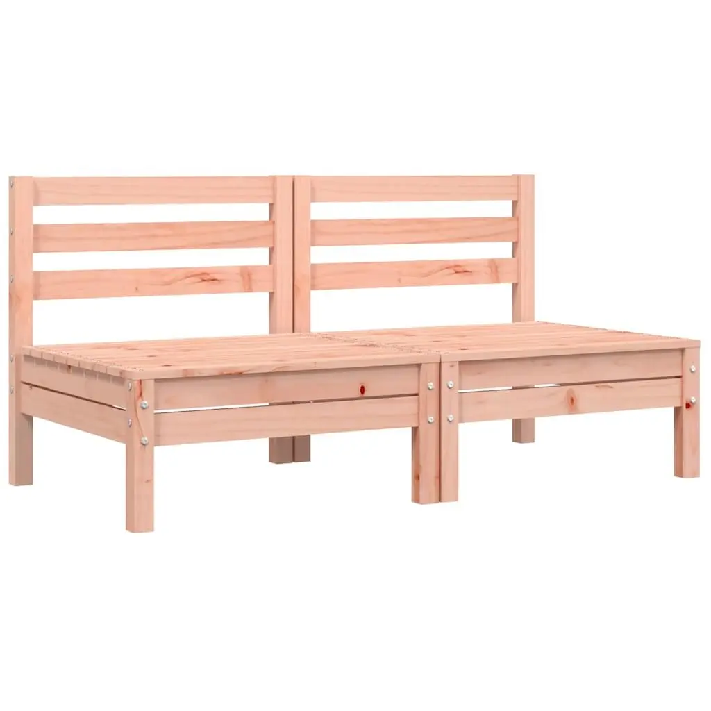 Outdoor Sectional Sofa Units 2 pcs Garden Armless Seating with Cushions Brown