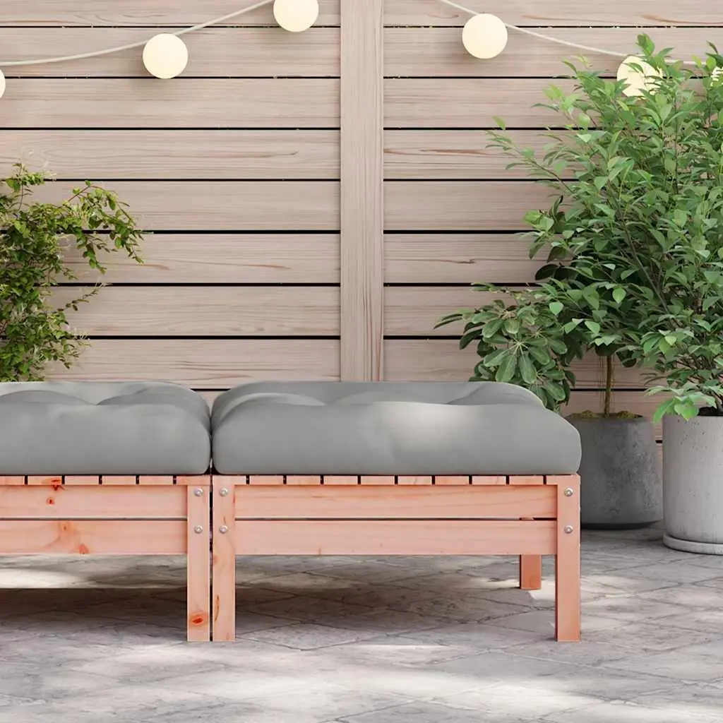 Garden Footstool Solid Wood Outdoor Ottoman with Cushion Brown