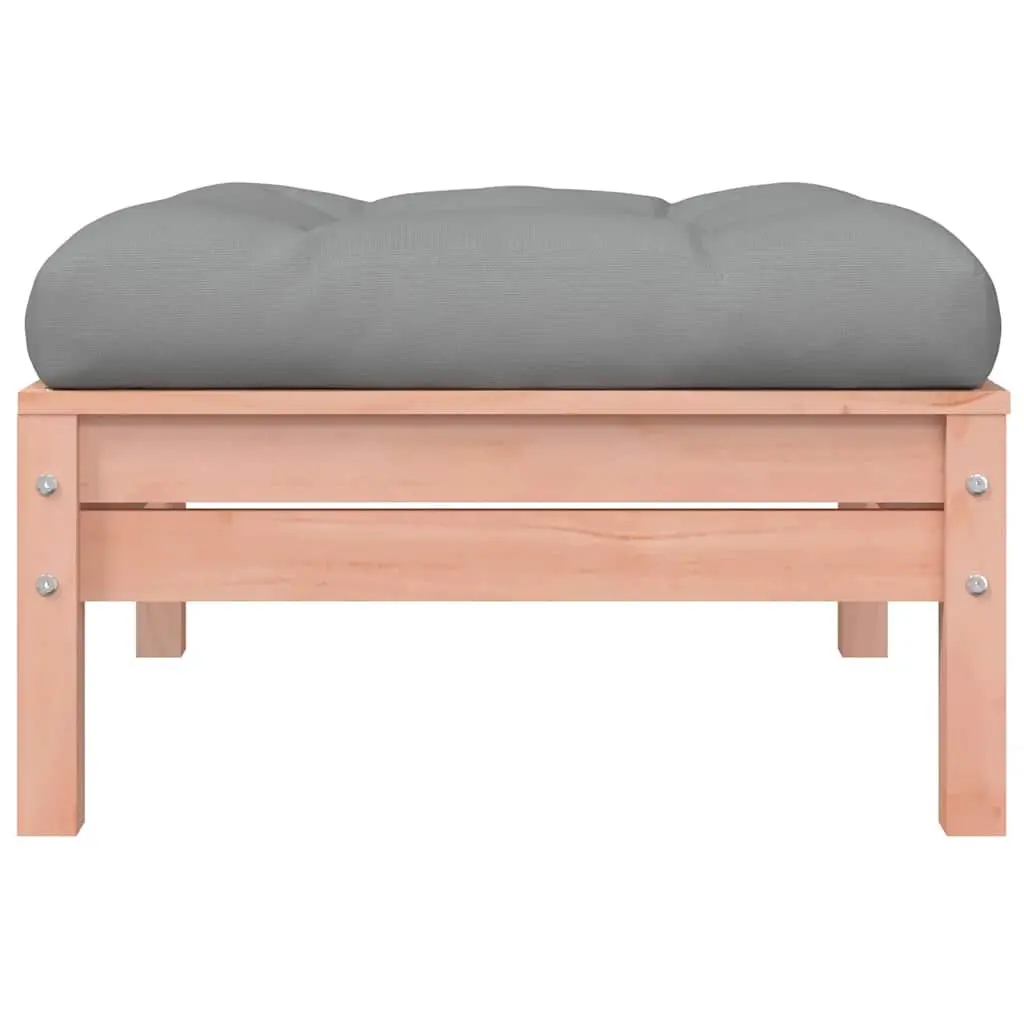 Garden Footstool Solid Wood Outdoor Ottoman with Cushion Brown