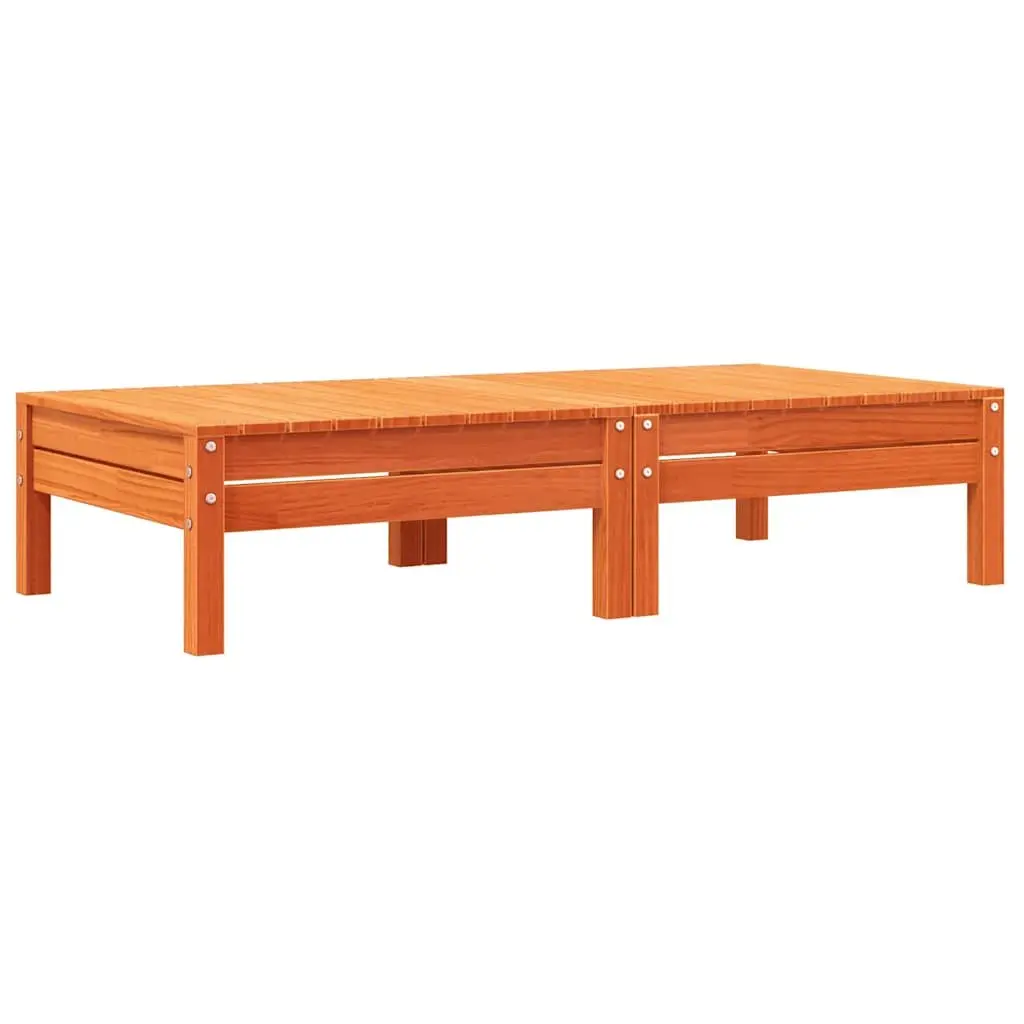 Outdoor Garden Footstools with Cushions 2 pcs Solid Wood Pine Patio Ottoman