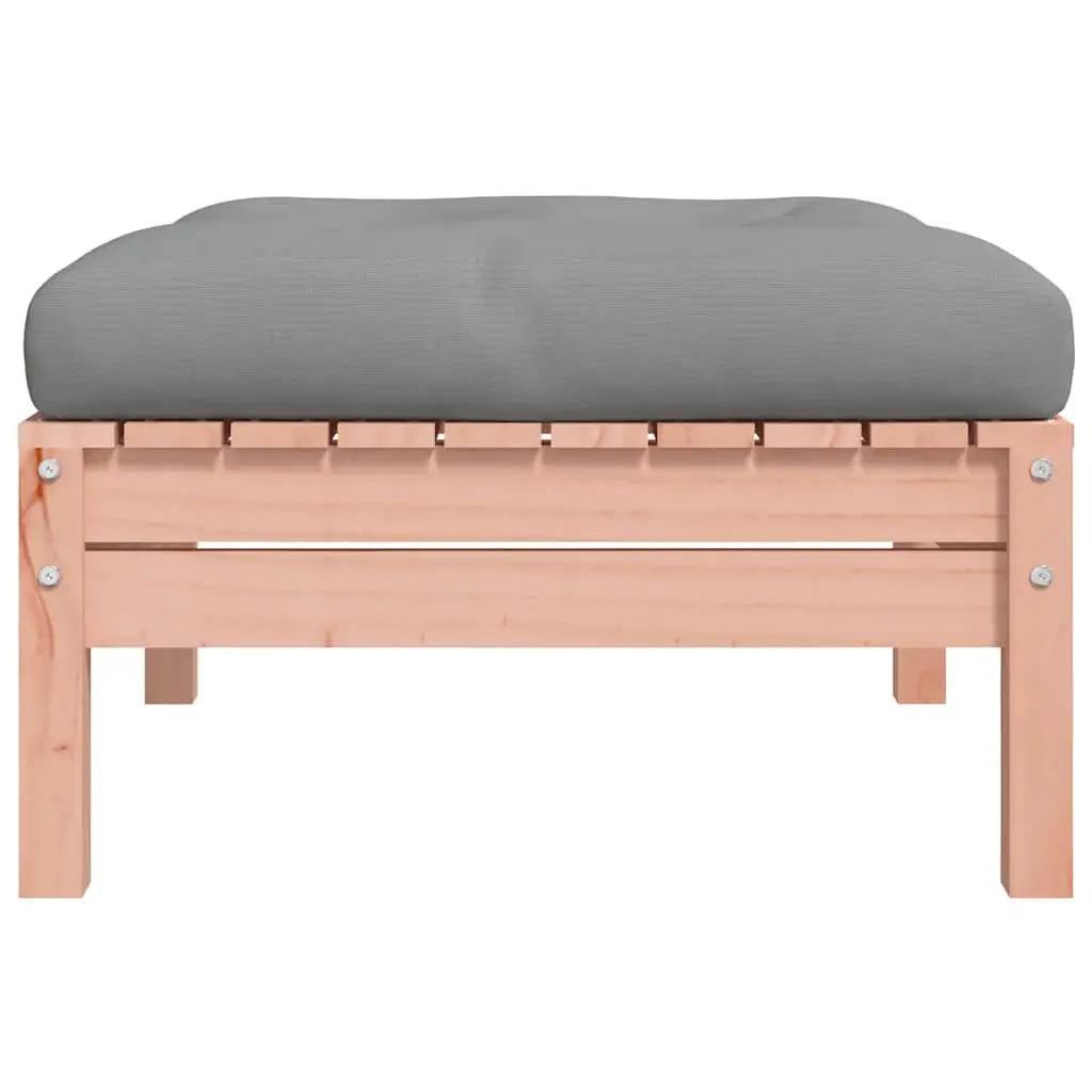 Outdoor Footstools Cushioned Wooden Garden Patio Ottoman Set of 2