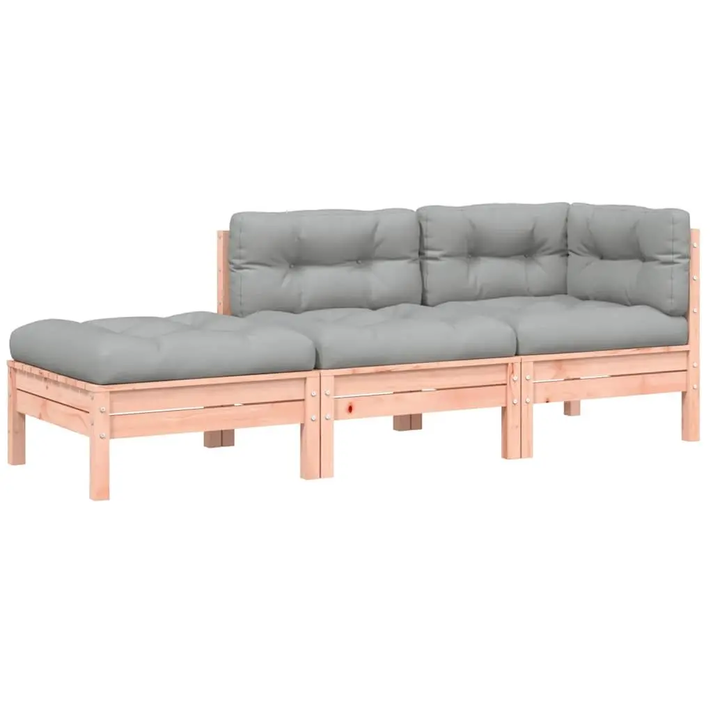 3-Seater Outdoor Sofa with Footstool