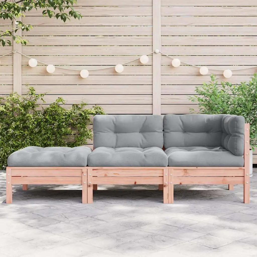 3-Seater Outdoor Sofa with Footstool