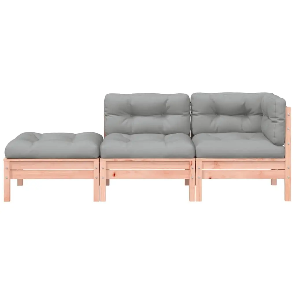 3-Seater Outdoor Sofa with Footstool