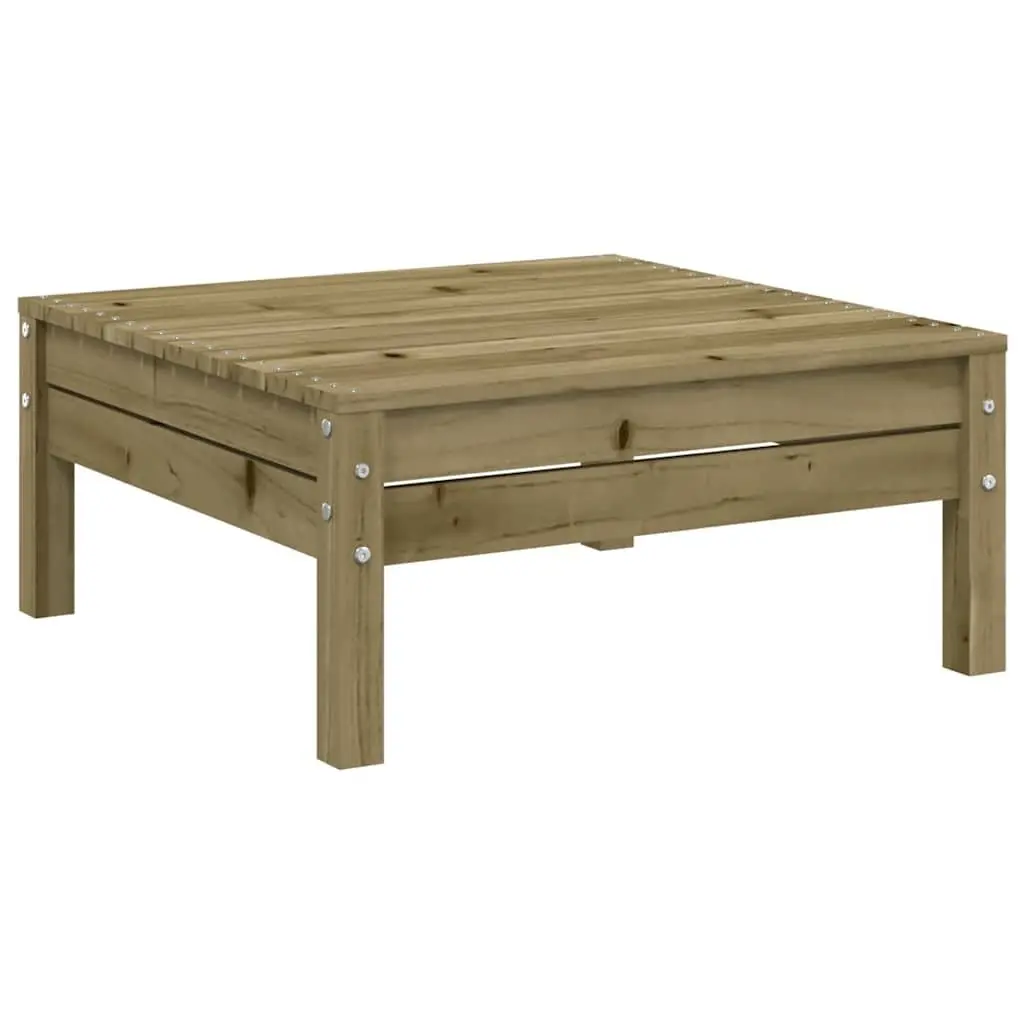 2-Seater Wooden Garden Sofa with Cushions and Footstool Outdoor Patio Seating Brown