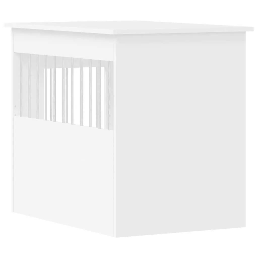 Dog Crate Furniture White End Table Kennel Cage Steel Wire Engineered Wood