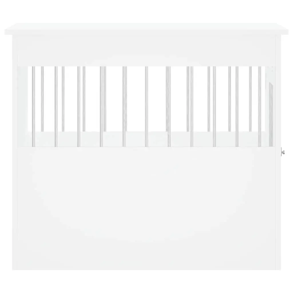 Dog Crate Furniture White End Table Kennel Cage Steel Wire Engineered Wood