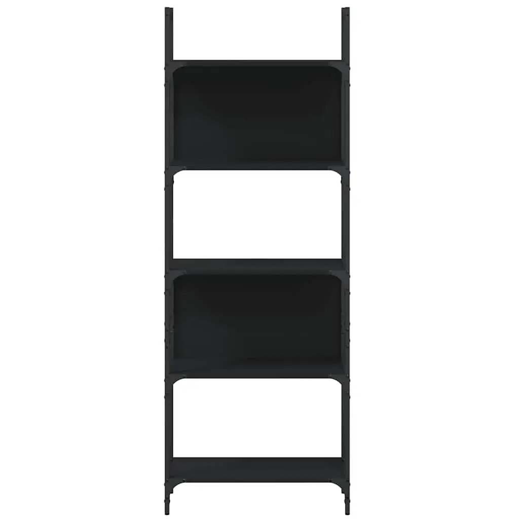 5-Tier Bookshelf Black Storage Display Shelving Unit Engineered Wood 166.5cm