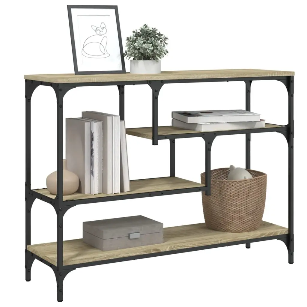 Console Table Engineered Wood Sonoma Oak Brown 100 x 30 x 75 cm