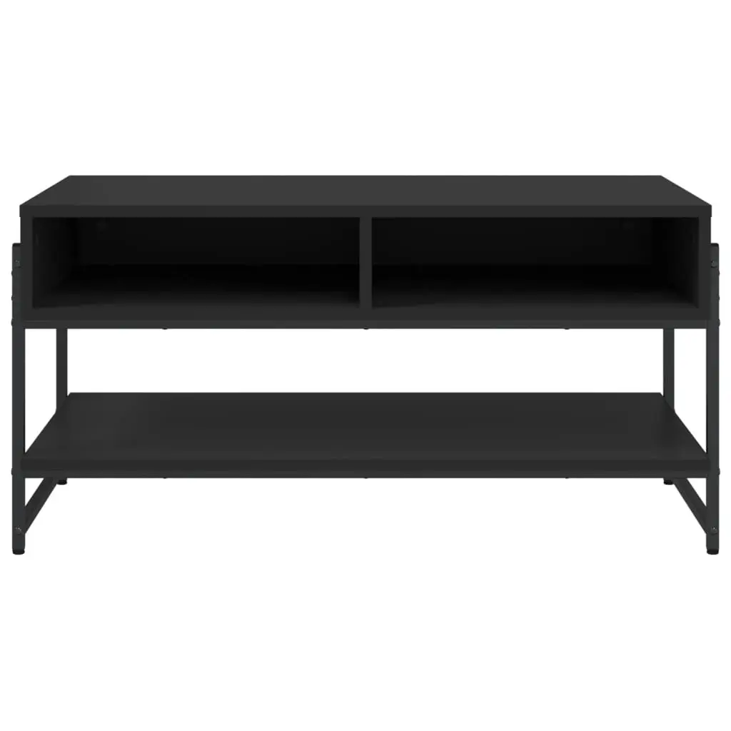 Coffee Table Black Engineered Wood Metal Frame 90x50x45cm