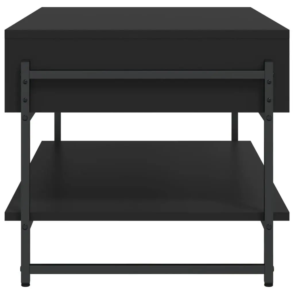 Coffee Table Black Engineered Wood Metal Frame 90x50x45cm
