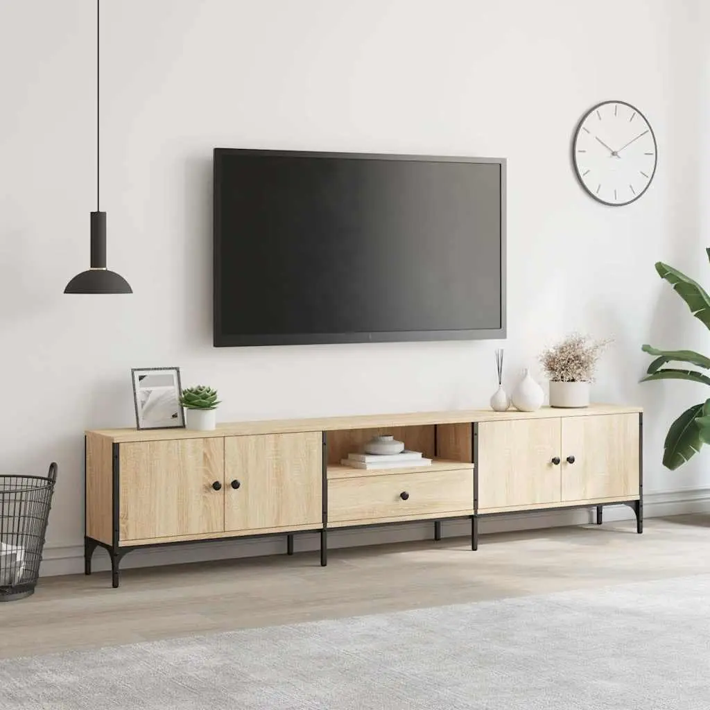 Brown TV Cabinet with Drawer for Media Storage