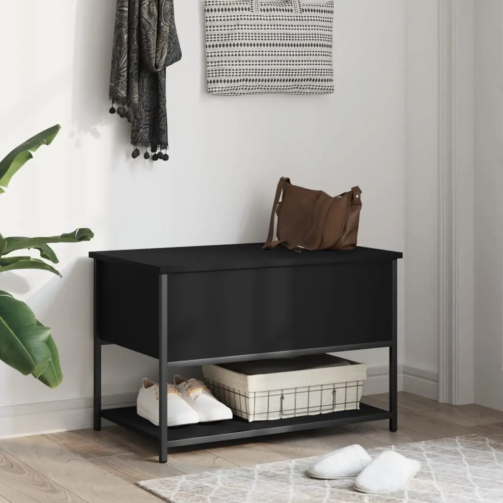 Black Storage Bench 70x42.5x47cm
