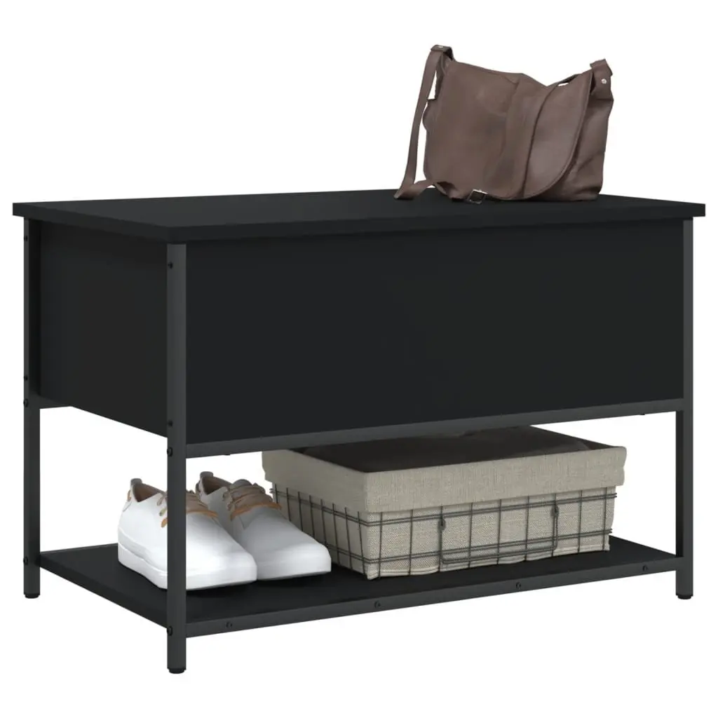 Black Storage Bench 70x42.5x47cm