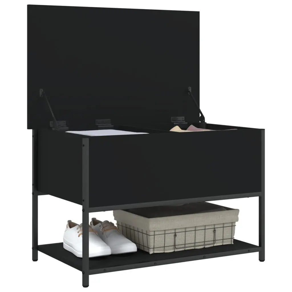 Black Storage Bench 70x42.5x47cm