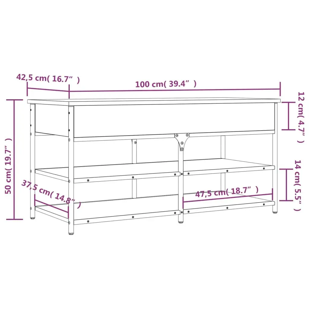 Black Storage Bench for Shoes and More