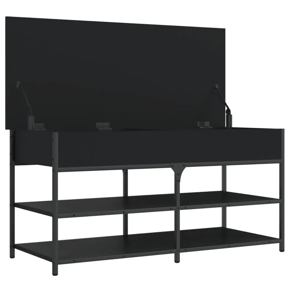 Black Storage Bench for Shoes and More