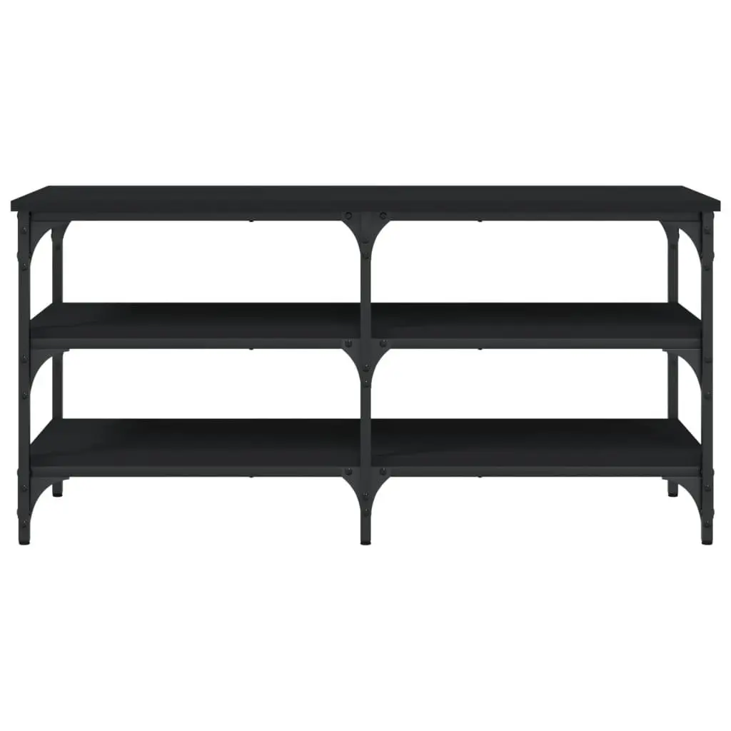 Shoe Bench Storage Organiser Black 100x38.5x49cm 3-Tier Shelves