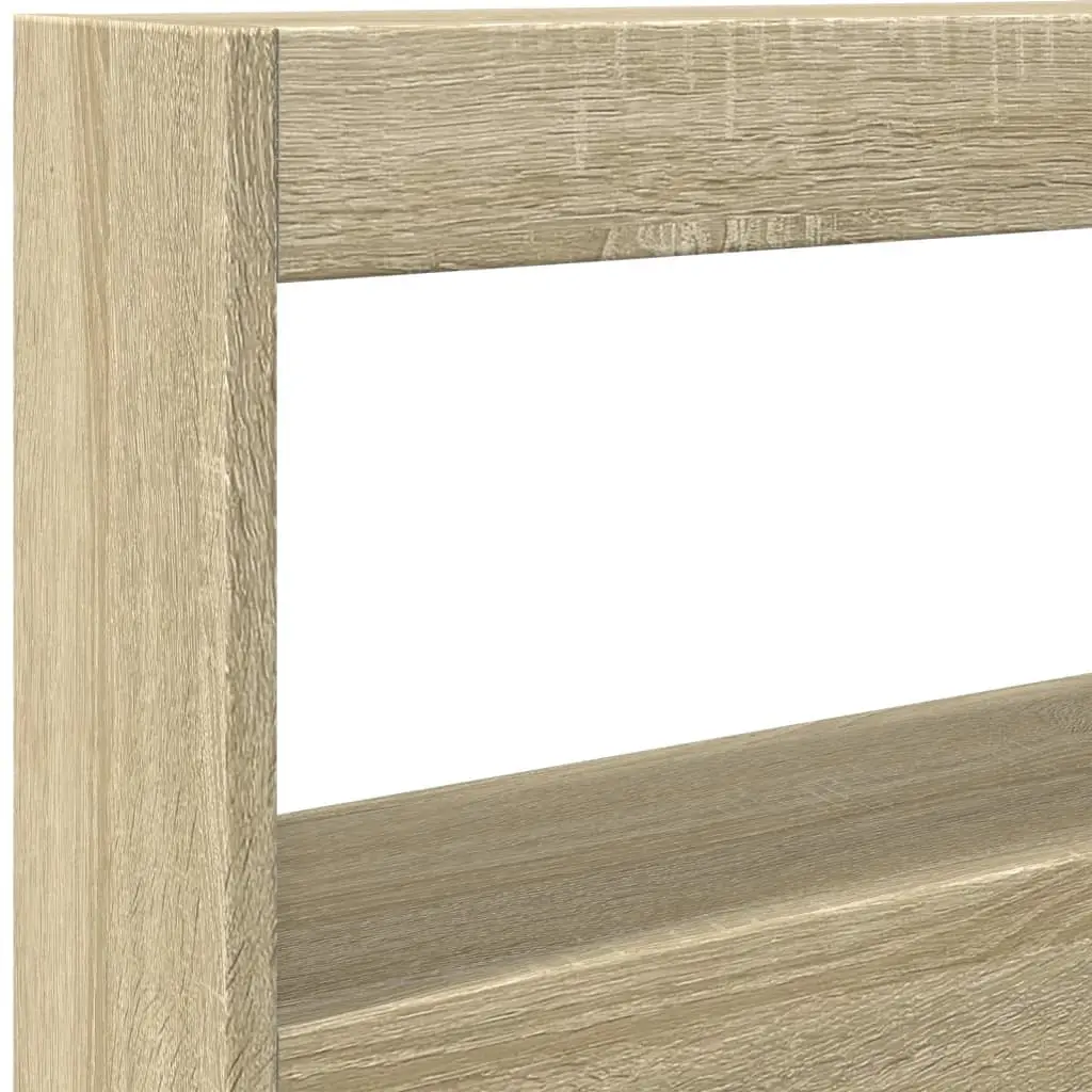 Headboard Cabinet with RGB LED Lights Brown Engineered Wood 120 cm Storage