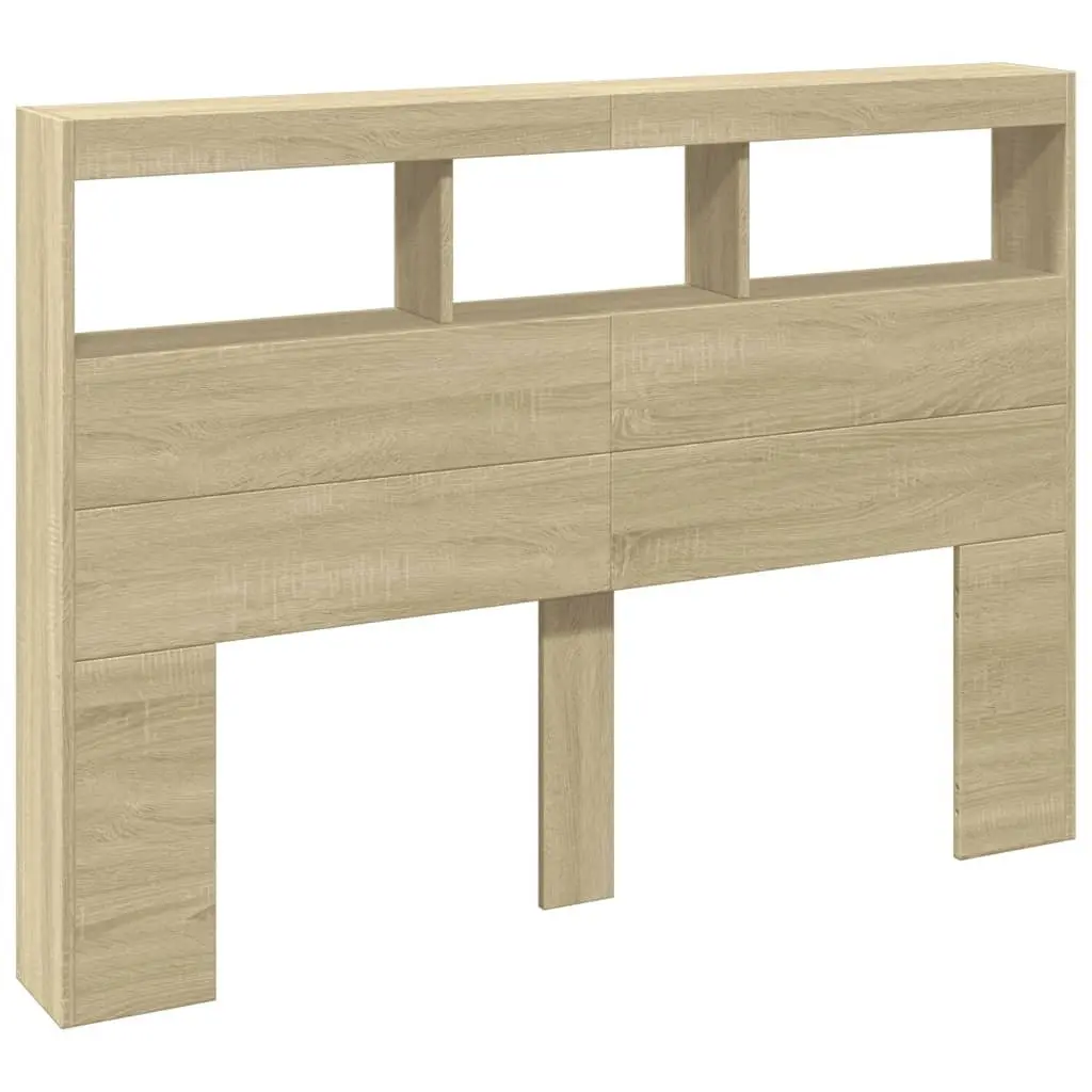 Headboard Cabinet with RGB LED Lights Sonoma Oak 140cm
