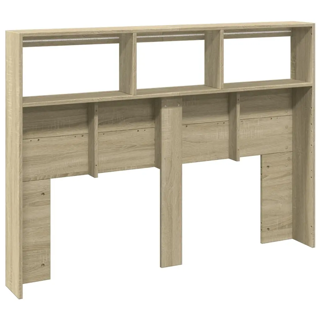 Headboard Cabinet with RGB LED Lights Sonoma Oak 140cm