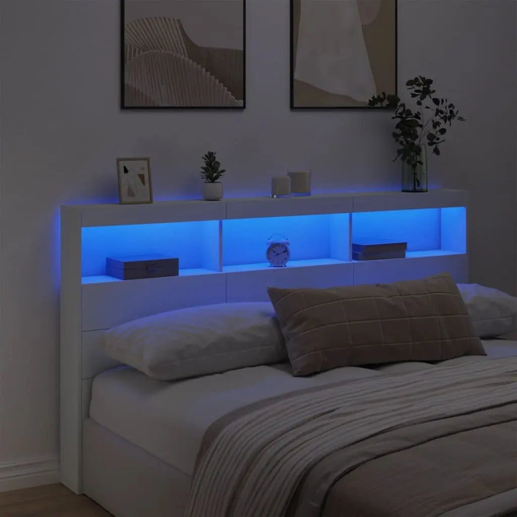 Headboard Cabinet with RGB Lights