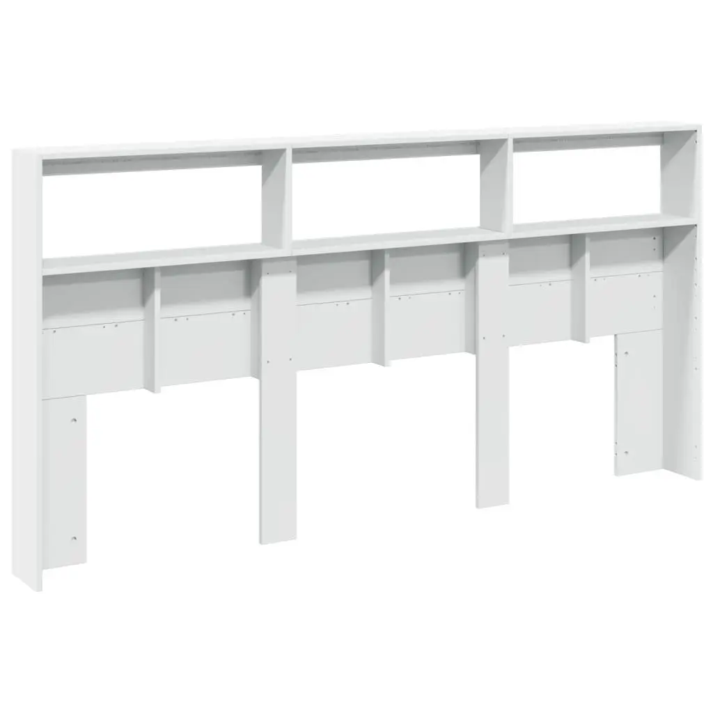 Headboard Cabinet with RGB LED Lights White 200cm