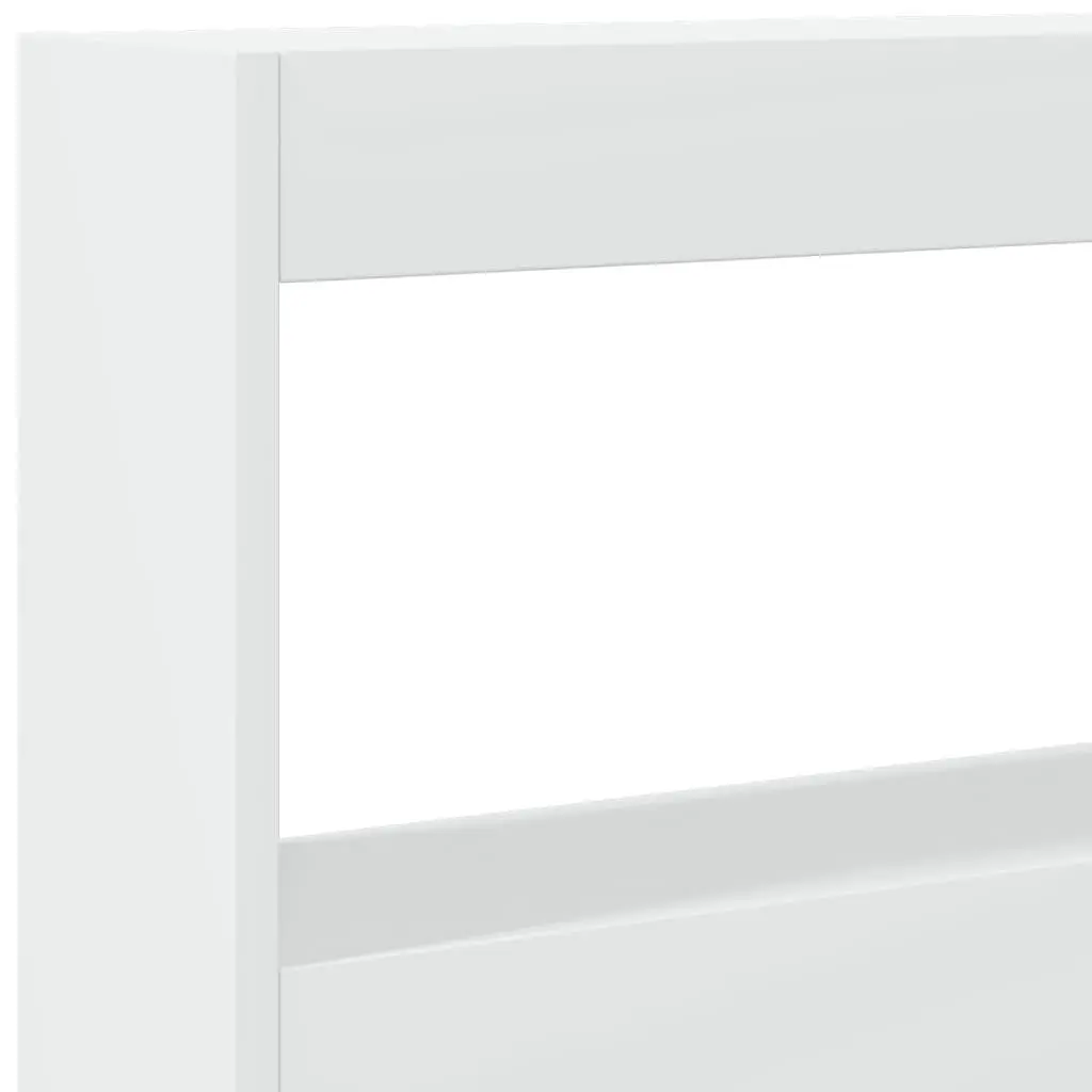 Headboard Cabinet with RGB LED Lights White 200cm