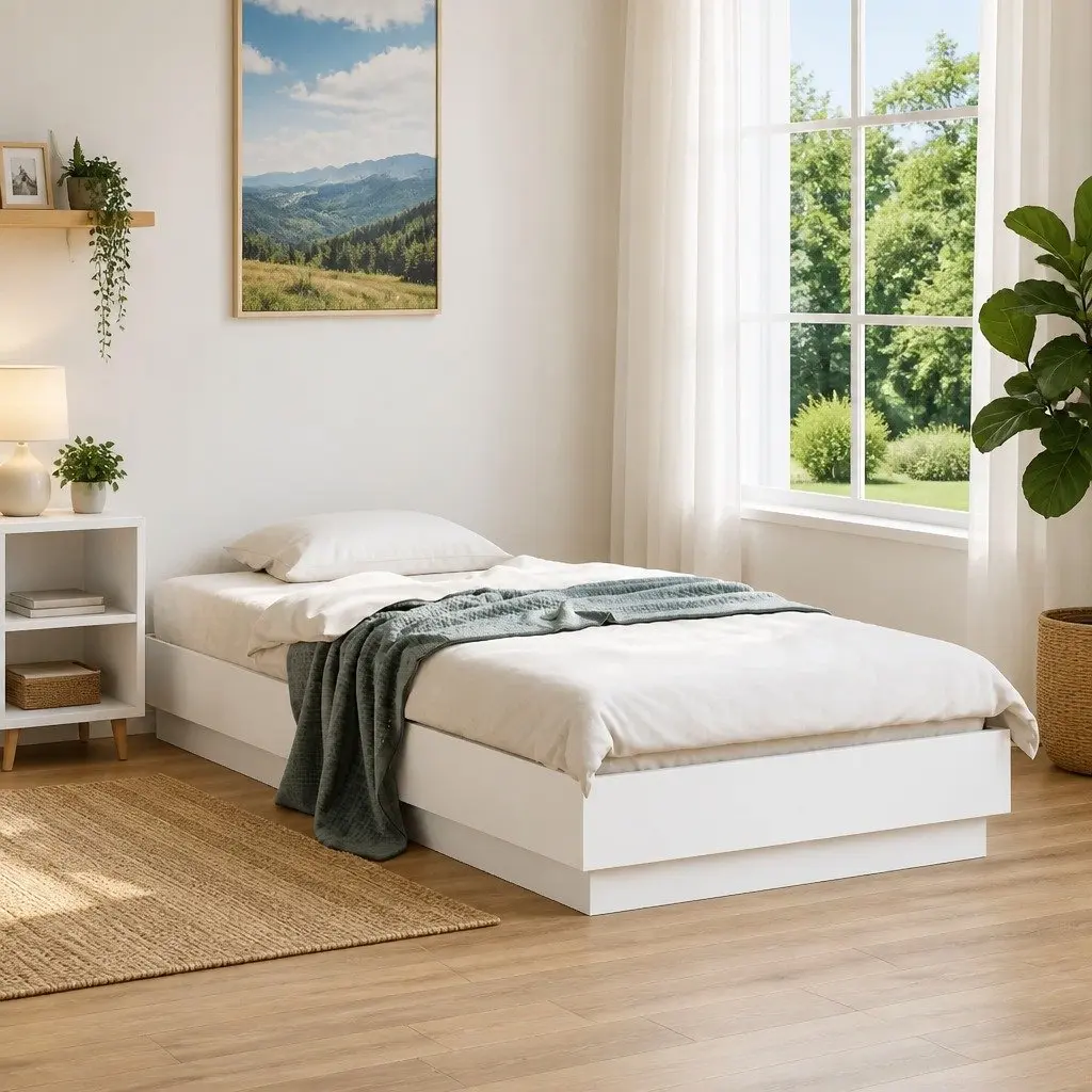 White Bed Frame 90x190 cm