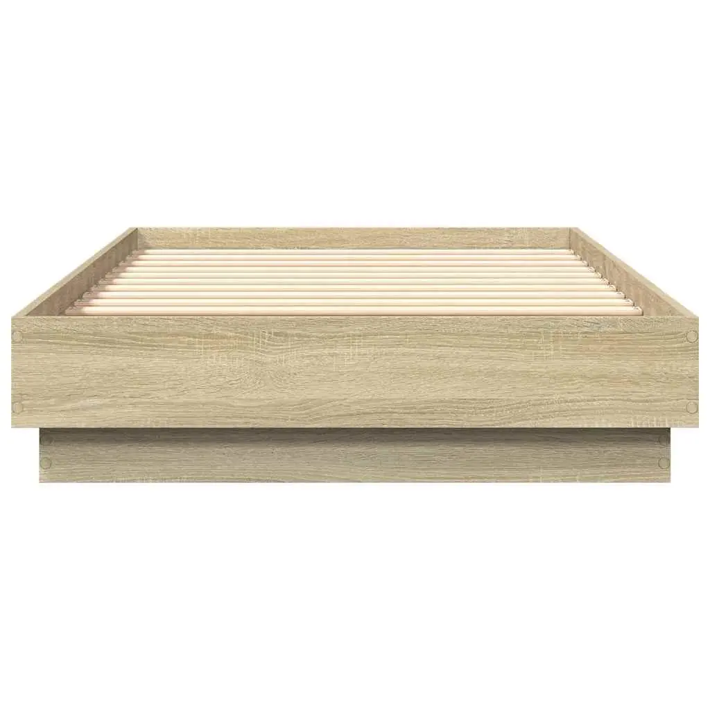 Bed Frame Slatted Base Engineered Wood 90x190 cm Sonoma Oak