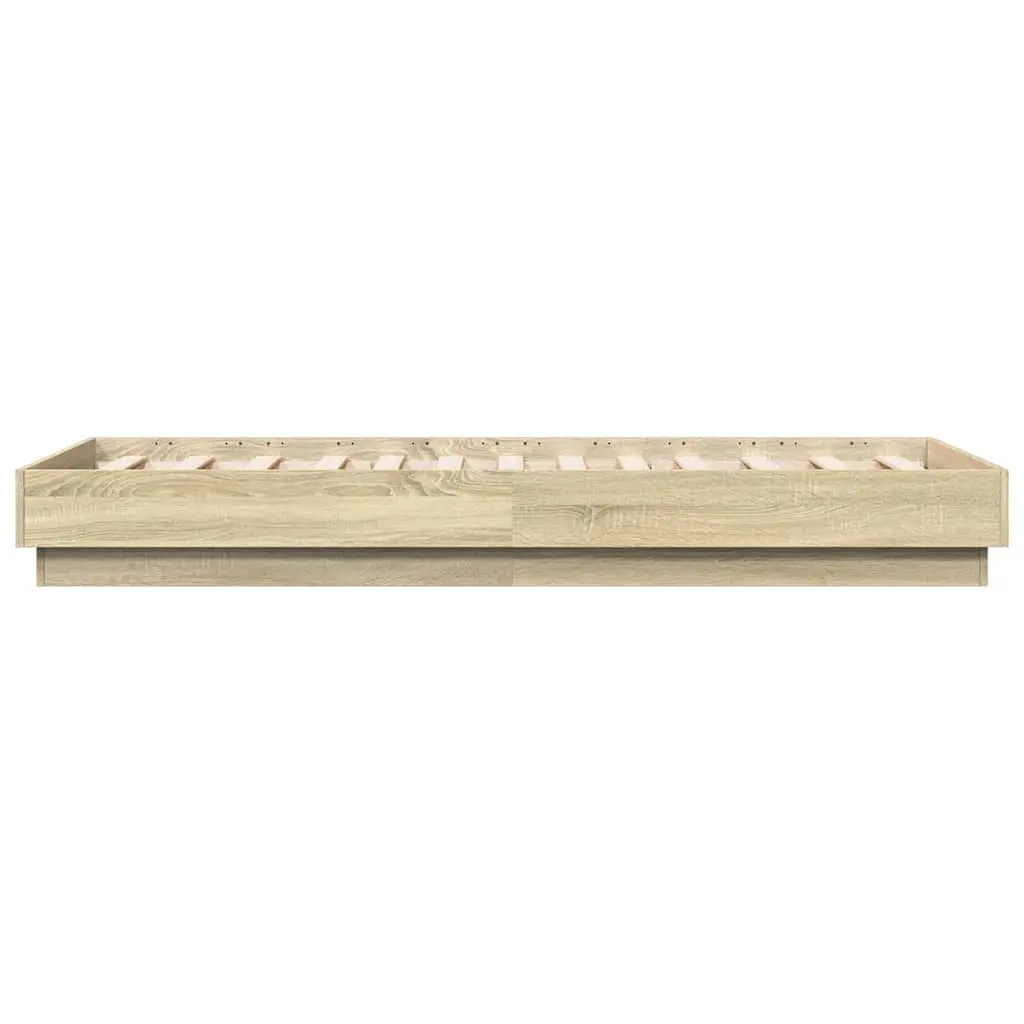 Bed Frame Slatted Base Engineered Wood 90x190 cm Sonoma Oak