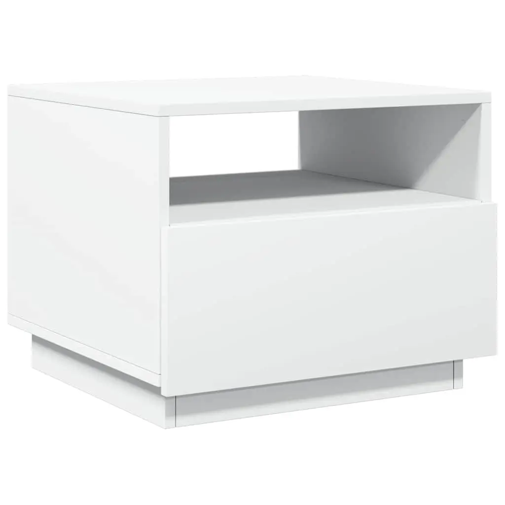 Coffee Table RGB LED Lights White Modern 50 x 49 x 40 cm