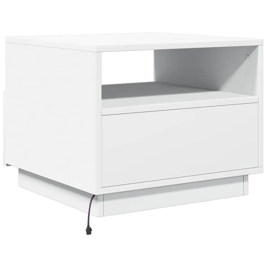 Coffee Table RGB LED Lights White Modern 50 x 49 x 40 cm