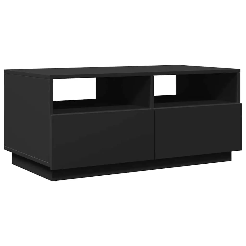 Black Coffee Table with LED Lights