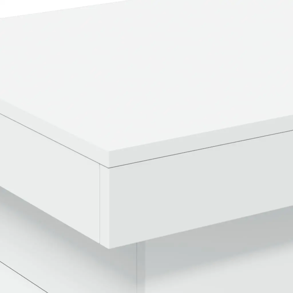 White Coffee Table with Customizable RGB LED Lights 50x50x40cm