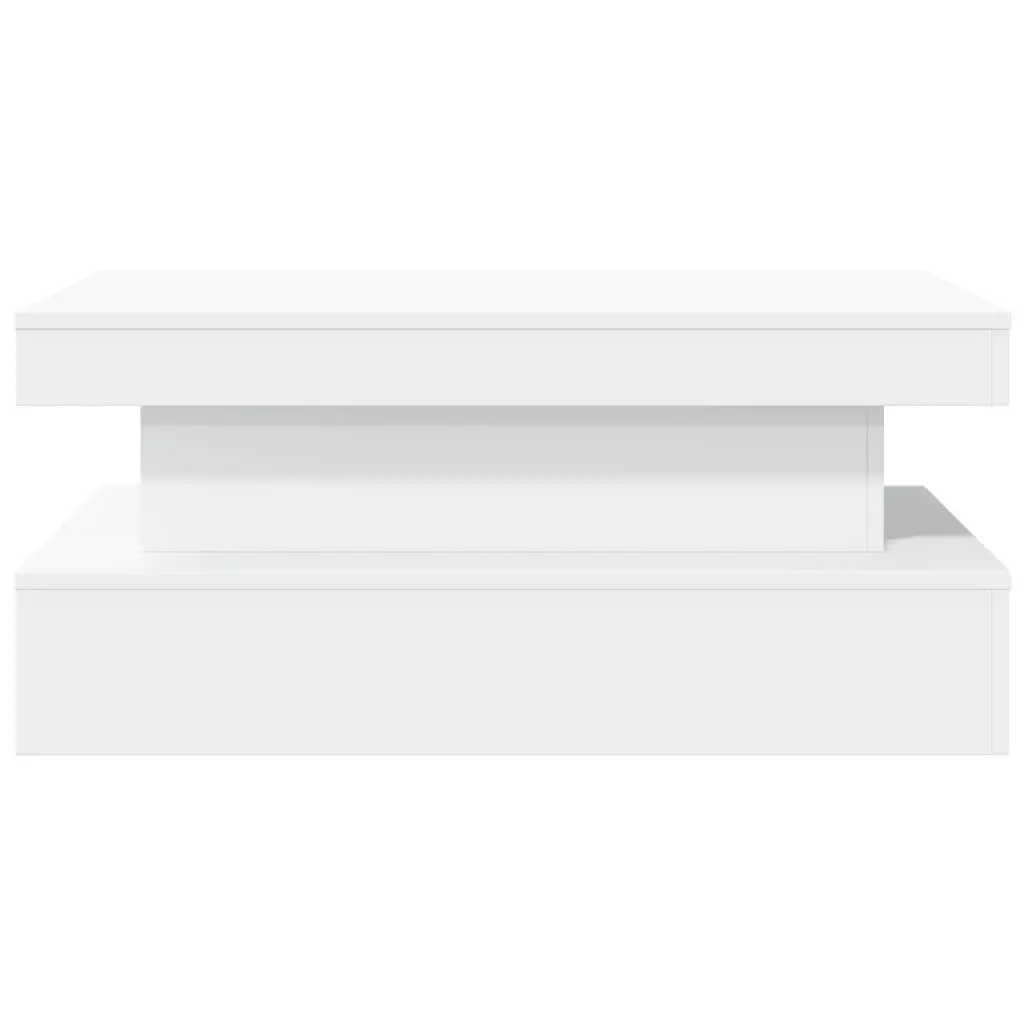 Coffee Table with RGB LED Lights Modern Side Table Living Room Accent Furniture
