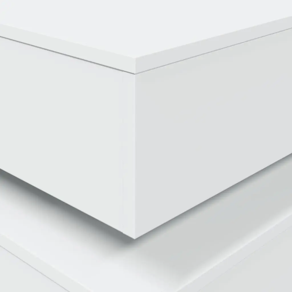 Coffee Table with RGB LED Lights Modern Side Table White Accent Living Room