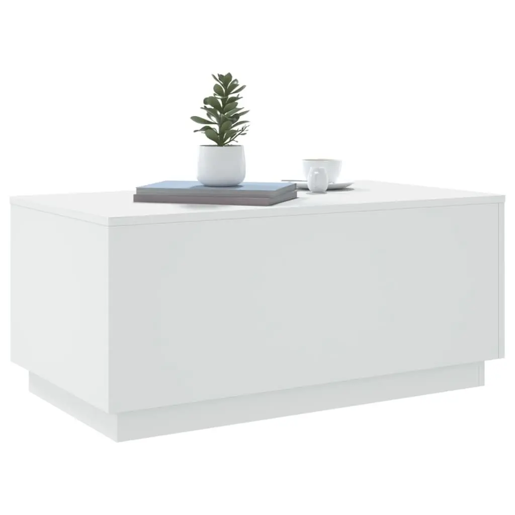 White Coffee Table with RGB LED Lights