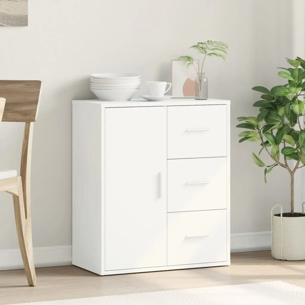 Sideboard Storage Cabinet White Engineered Wood 60x31x70 cm