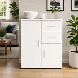Sideboard White 60x31x70 cm Storage Cabinet Engineered Wood Furniture