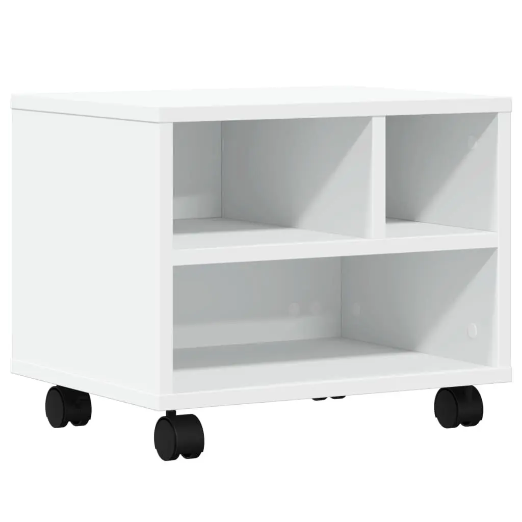 Printer Stand Mobile with Wheels White 41 x 32 x 34.5 cm
