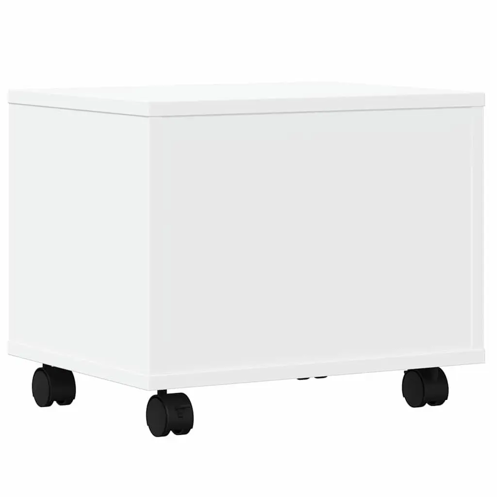Printer Stand Mobile with Wheels White 41 x 32 x 34.5 cm