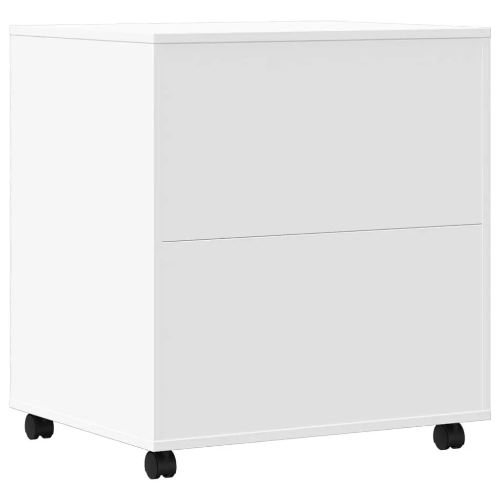 Printer Stand with Wheels White Mobile Cabinet 60 x 50 x 67 cm