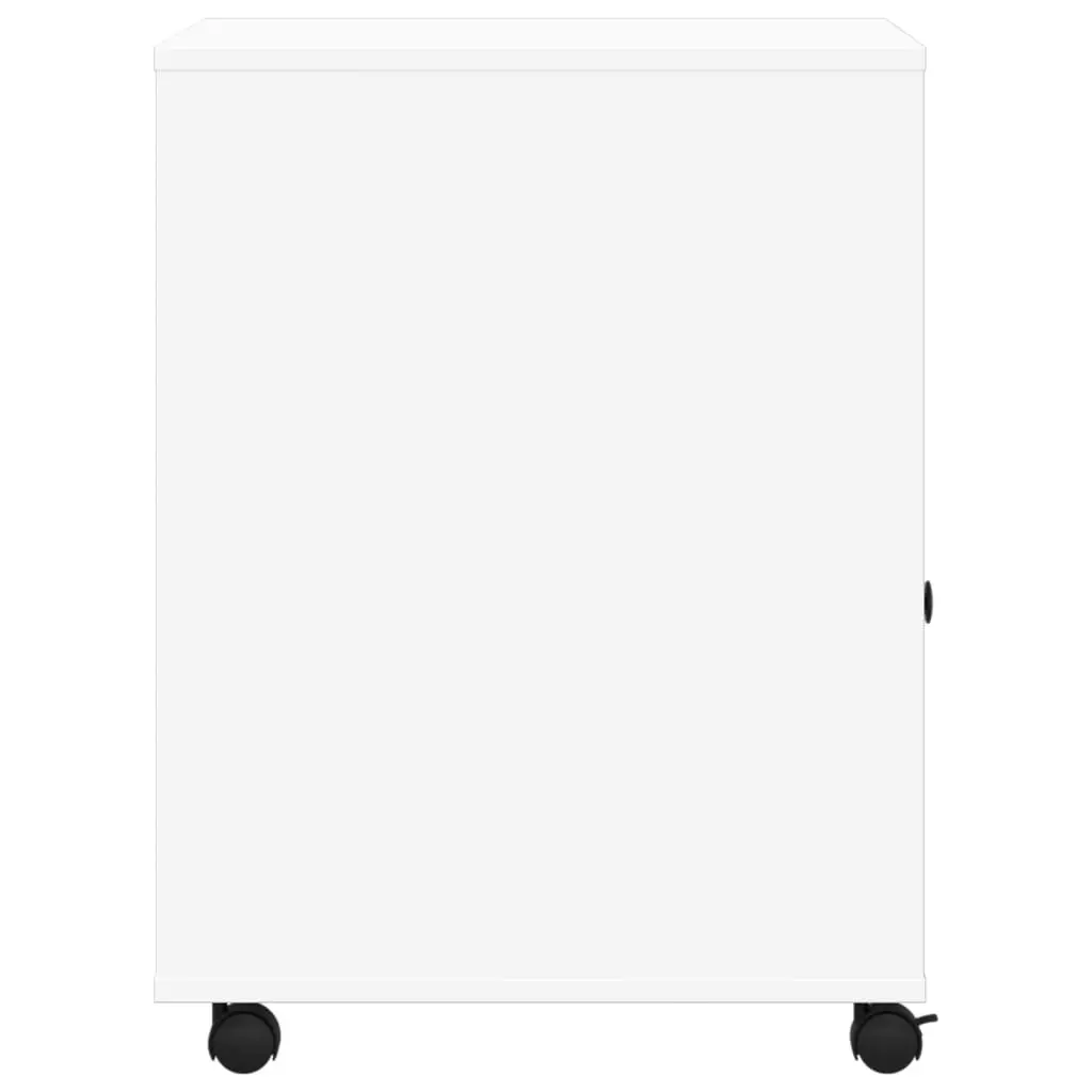 Printer Stand with Wheels White Mobile Cabinet 60 x 50 x 67 cm