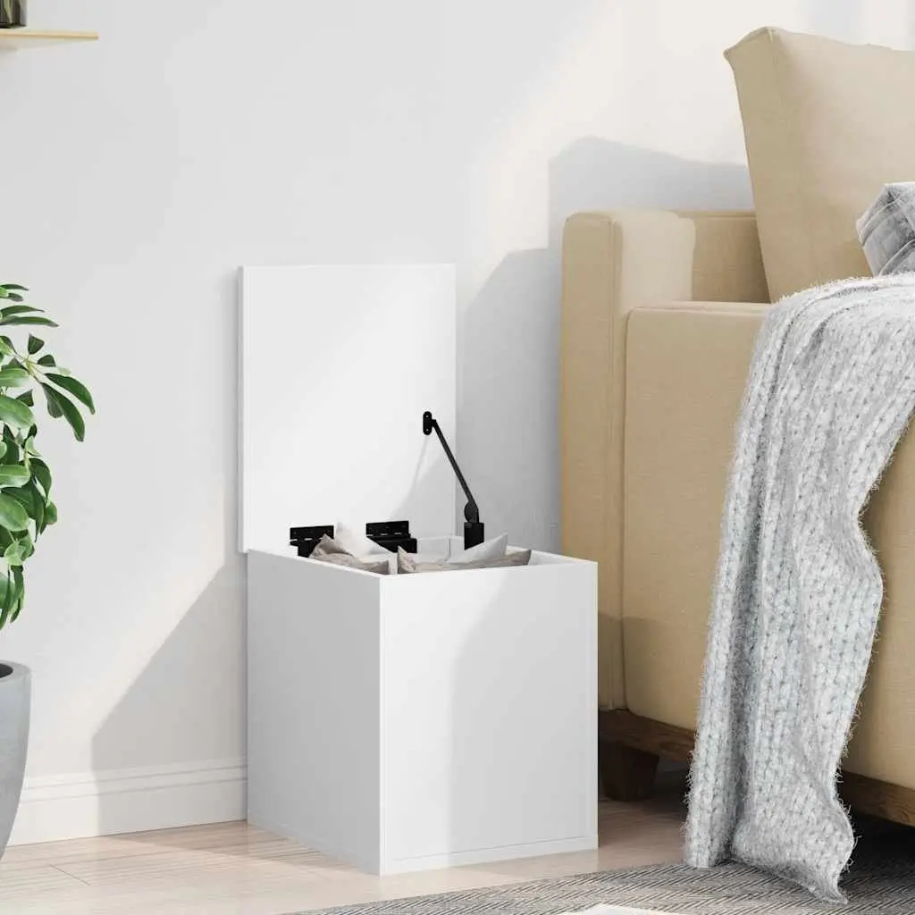 Storage Box White 30x35x35 cm Engineered Wood Chest Organizer Furniture